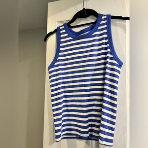Blue and White Striped Tank Top